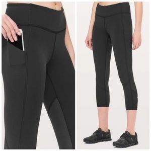 Black Lululemon Pace Rival Crop Luxtreme Leggings